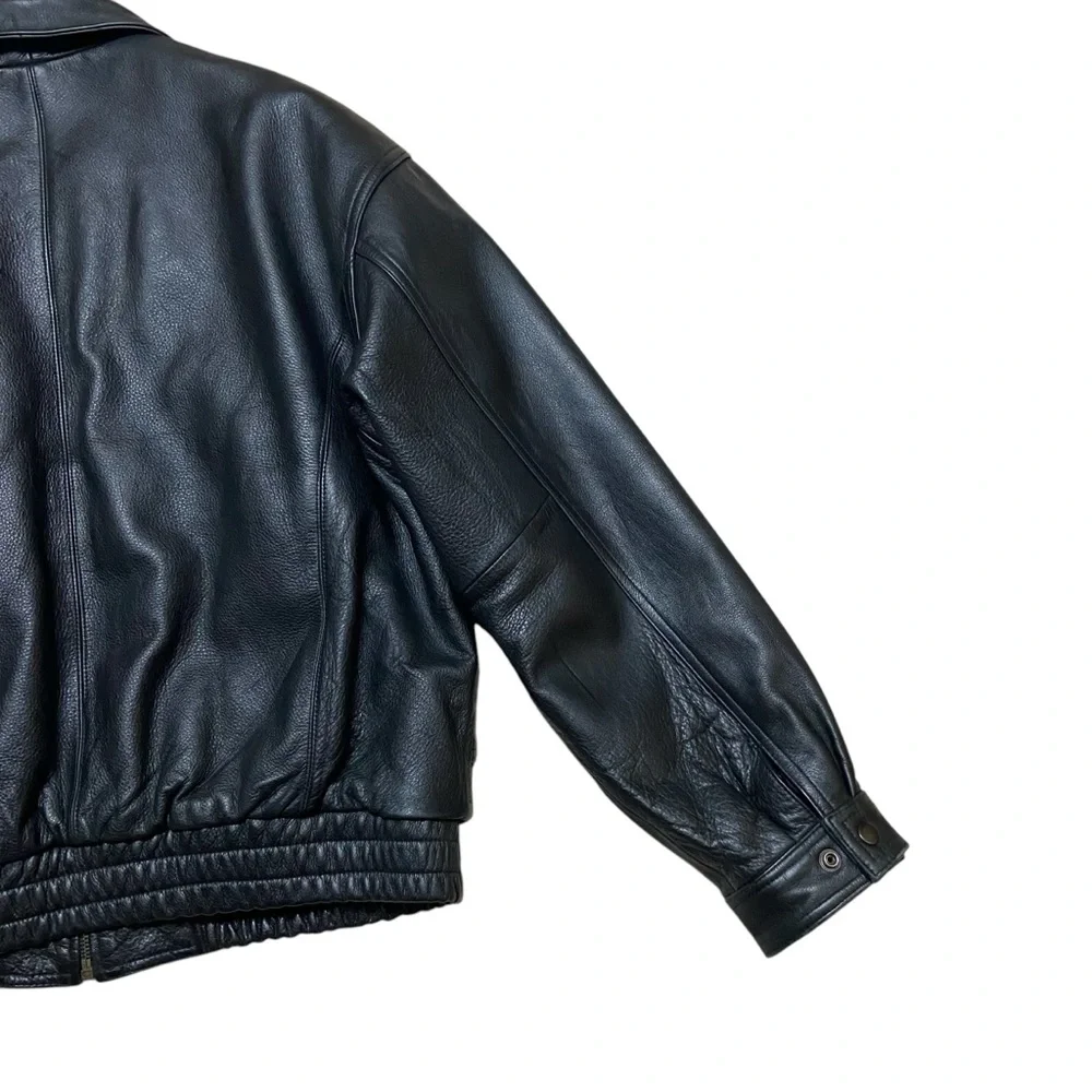 Vintage 1990s Gianti Collection Bomber Leather Jacket Streetwear Moto Jacket